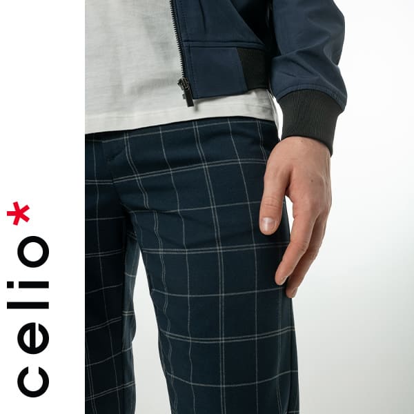 Pantalon à carreaux homme Celio Ancenis