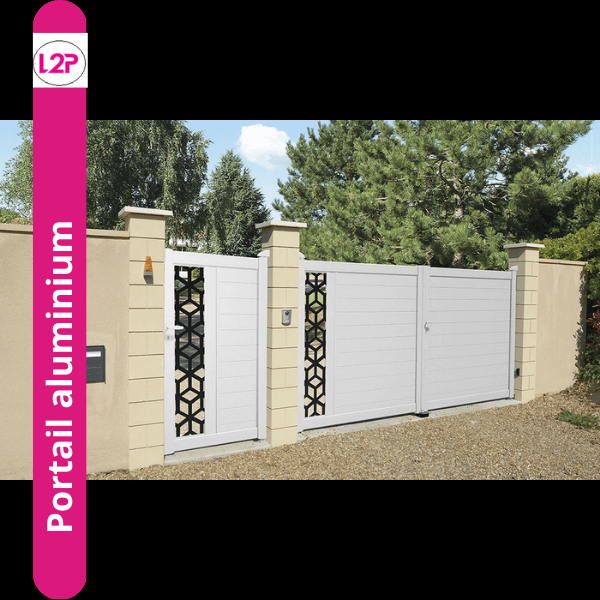 Portail aluminium contemporain Loire Parquets et Portails Pilgrim