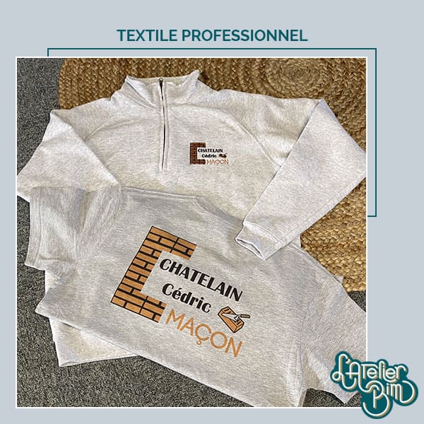 Sweat et t-shirt avec logo entreprise - Atelier BIM à Châteaubriant