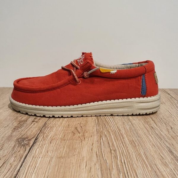 Chaussures pour homme dude wally washed lava molten rouge