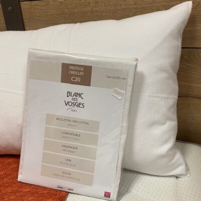 Protège oreiller molleton Blanc des Vosges