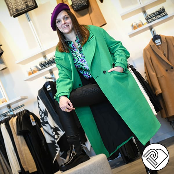Manteau long vert pour femme chez Promod à Châteaubriant