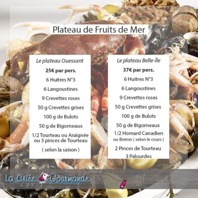 Plateau fruits de mer La Criée gourmande Châteaubriant