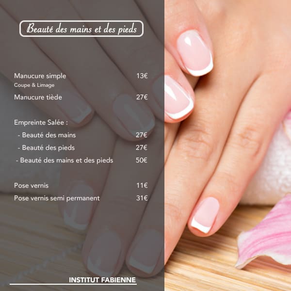 Beauté des pieds vernis french, Institut French Nail