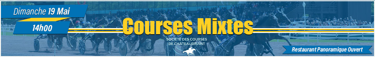 Courses mixtes en mai, hippodrome de Châteaubriant