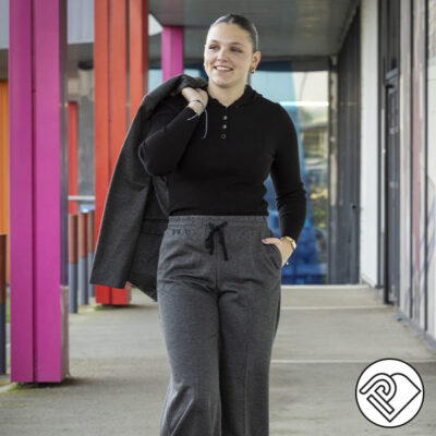 Ensemble tailleur et pull cotelé chez Promod à Châteaubriant