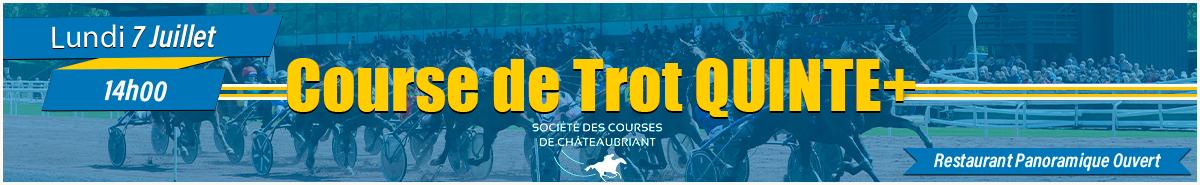bannière Hippodrome Châteaubriant course de trot QUINTE+