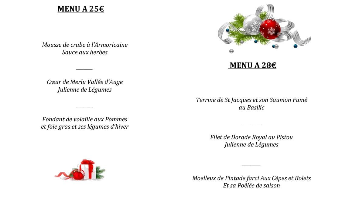 Slider Noël Les 2 Chefs Châteaubriant