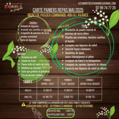 Carte Panier repas chez Le Candiot des Frangines à Vitré
