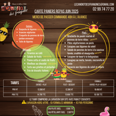 Carte Panier Repas chez Le Candiot des Frangines à Vitré