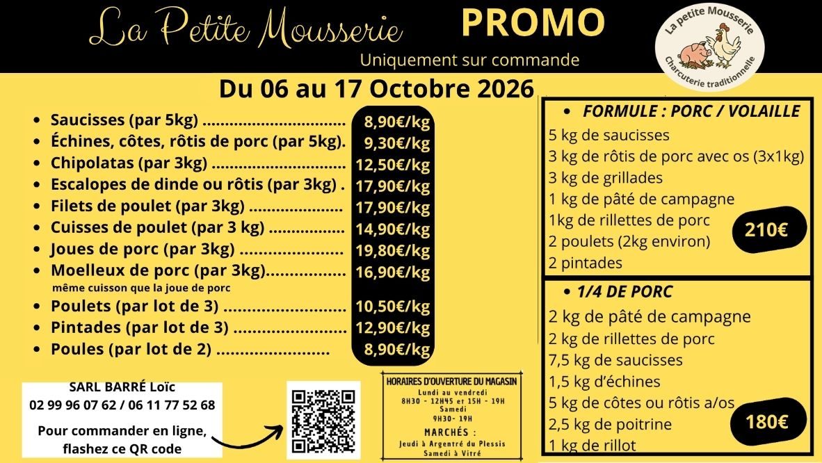 Slider promotionnel de la charcuterie La Petite Mousserie à Vitré
