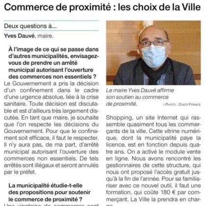 Article Ouest France Novembre 2020